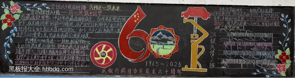 喜迎西藏自治区成立60周年黑板报一等奖作品-第1张