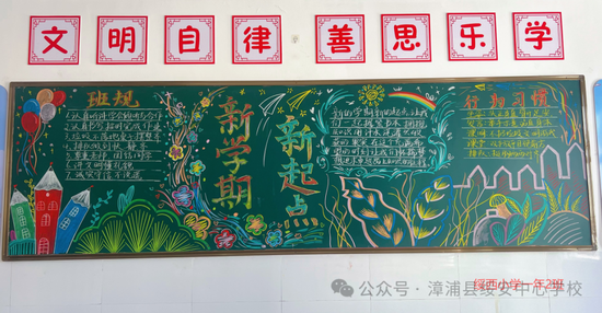 新学期，新起点主题黑板报简单又漂亮1张