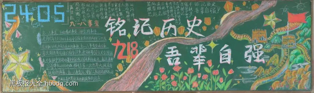 9.18——勿忘国耻主题黑板报-第3张