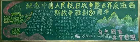 纪念中国人民抗日战争暨世界反法西斯战争胜利80周年黑板报