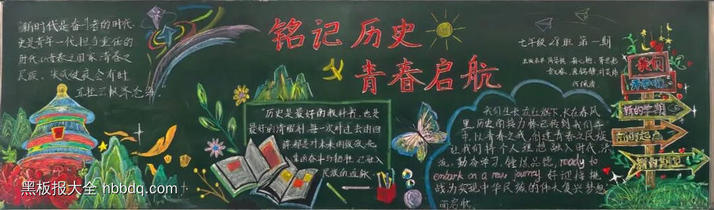 七年级铭记历史担使命黑板报13张-第2张