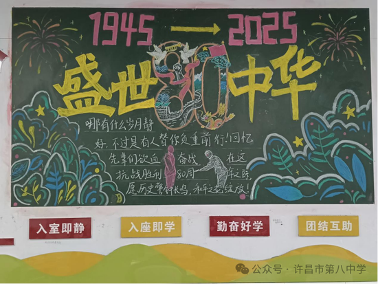 纪念抗战胜利80年主题黑板报