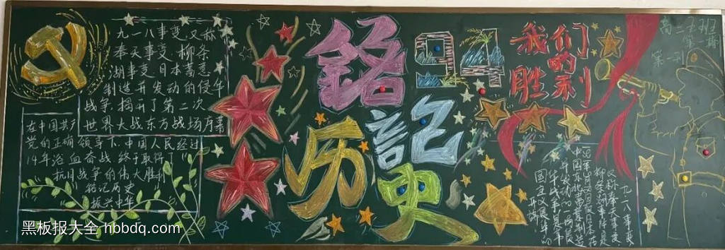 铭记历史九一八，吾辈自强主题黑板报-第7张