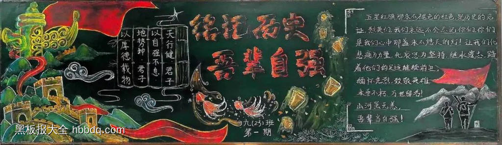七年级铭记历史担使命黑板报13张-第11张