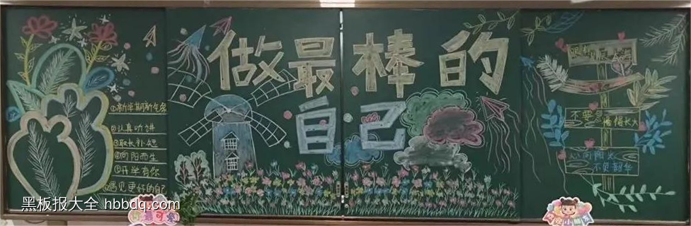 做最棒的自己班级文化黑板报-第1张