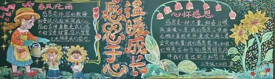 感恩藏心间，温暖伴成长主题黑板报