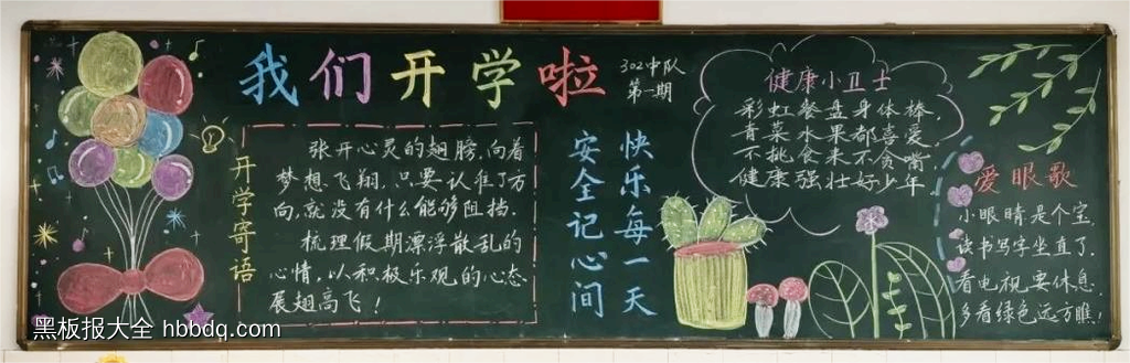 小学三年级我们开学啦黑板报-第1张