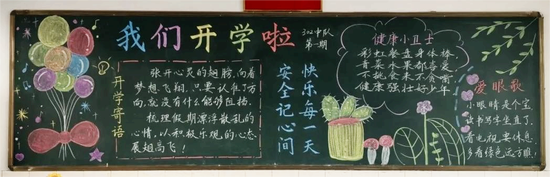 小学三年级我们开学啦黑板报