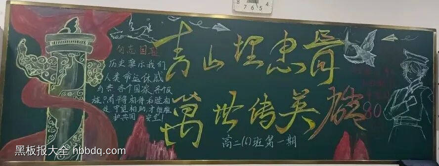 铭记历史九一八，吾辈自强主题黑板报-第10张