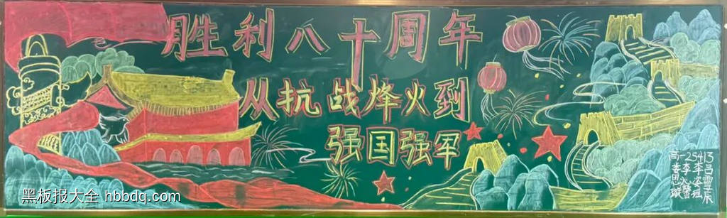 15张中国人民抗日战争暨世界反法西斯战争胜利80周年黑板报-第5张