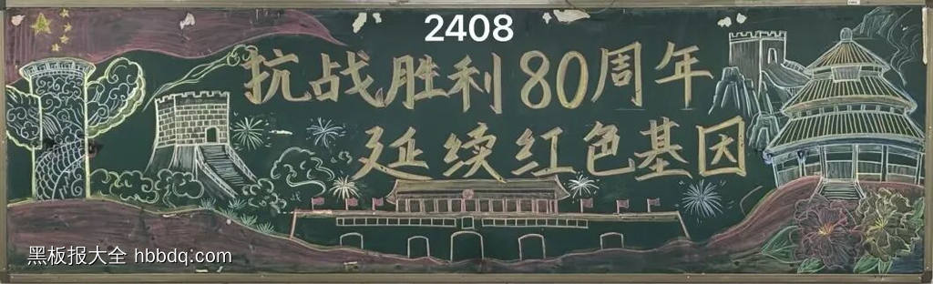 9.3纪念抗战胜利80周年黑板报10张-第5张