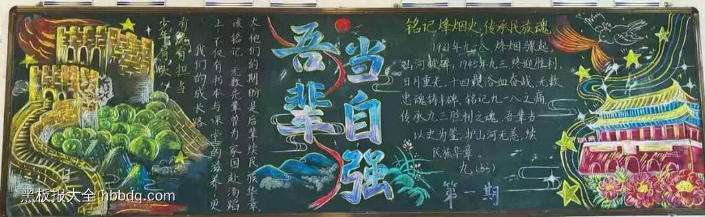 七年级铭记历史担使命黑板报13张-第13张