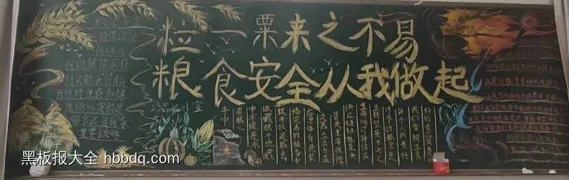 节约粮食，从我做起主题黑板报-第3张