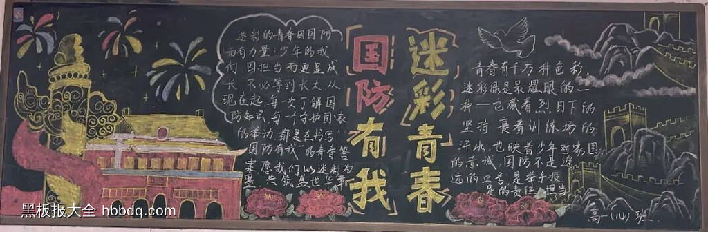 强国有我，铭记历史主题黑板报漂亮11张-第6张
