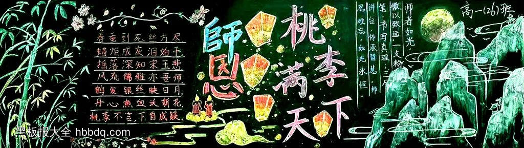 师恩难忘桃李满天下黑板报-第1张