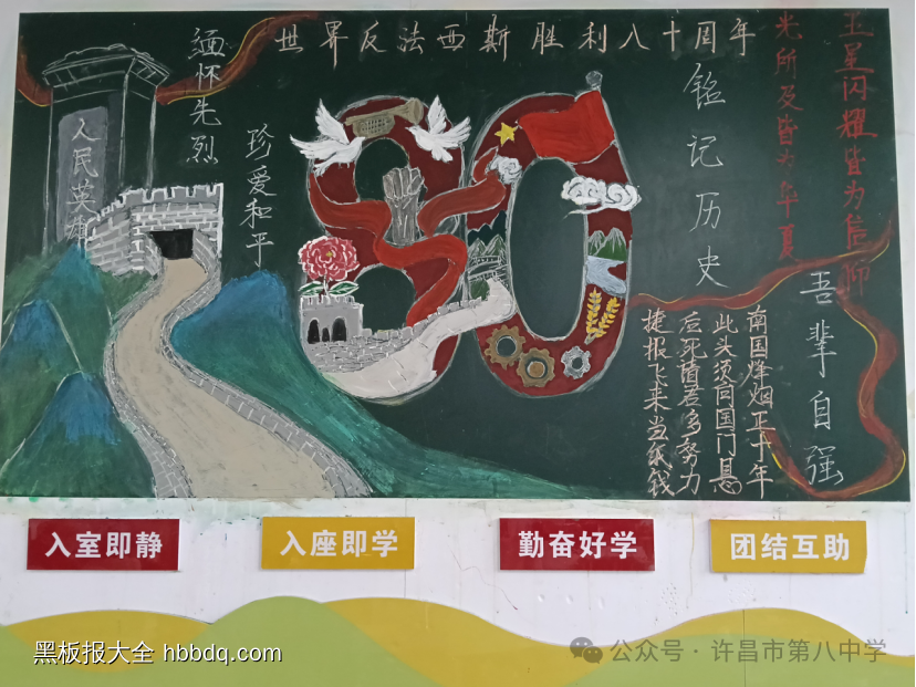 纪念抗战胜利80年主题黑板报-第3张