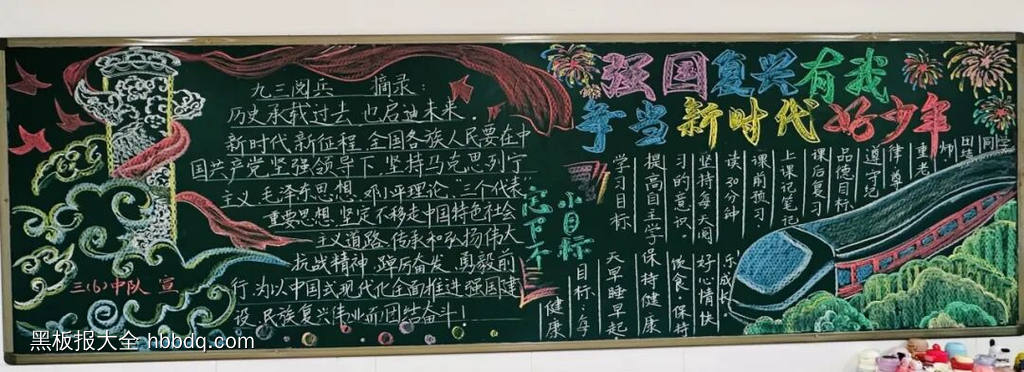 强国有我，筑梦未来主题黑板报简单又好看7张-第1张