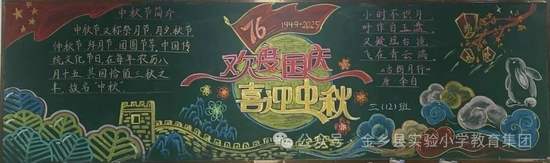 欢度国庆，喜迎中秋推荐1张黑板报