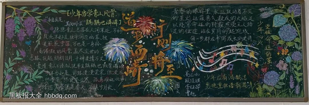 青春献礼，强国有我主题黑板报精美6张-第5张