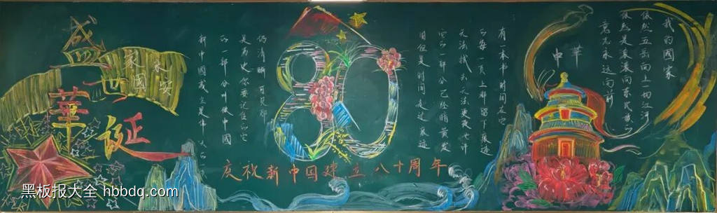 铭记历史，爱我中华主题黑板报-第6张