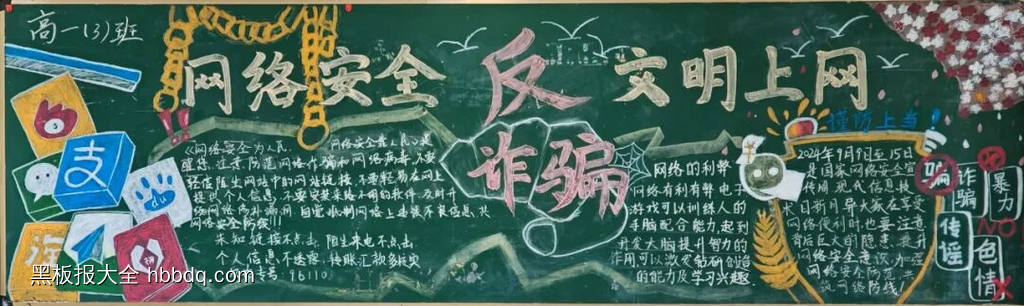 网络安全，文明上网主题黑板报-第4张