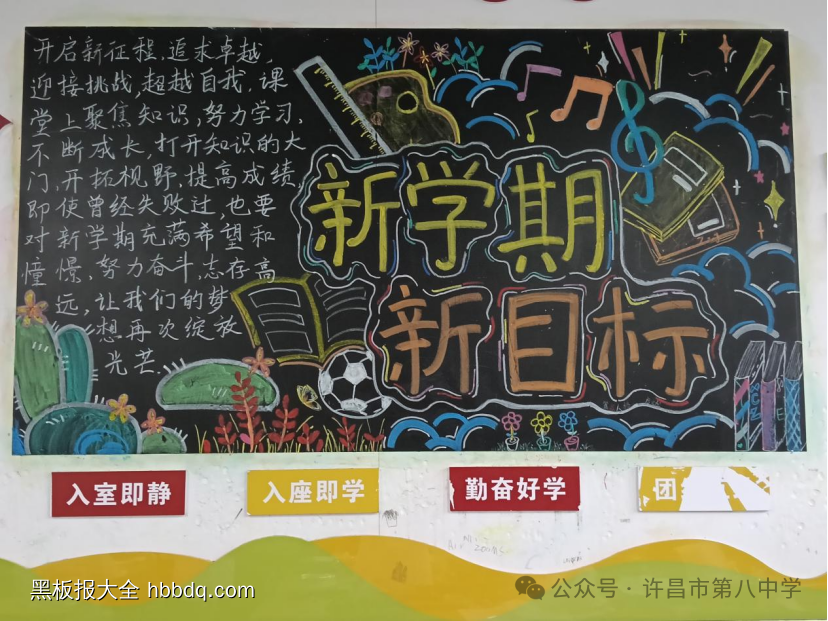 精选6张新学期新起点主题黑板报-第4张