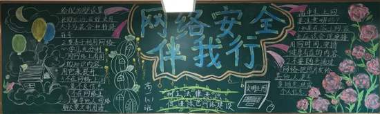 网络安全，文明上网主题黑板报