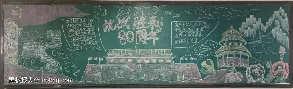 高中纪念抗战胜利80周年主题黑板报-第4张