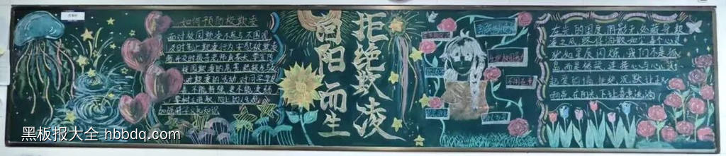 反校园欺凌，建平安校园主题黑板报-第11张