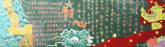 不忘初心，不负山河情主题黑板报