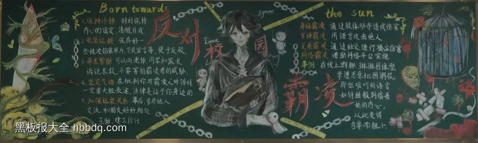 法护成长反对校园霸凌黑板报-第3张