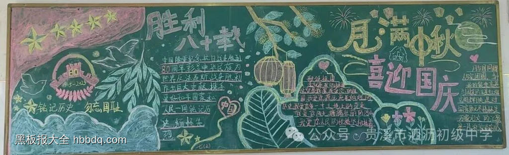 月满中秋，喜迎国庆主题黑板报漂亮7张-第1张