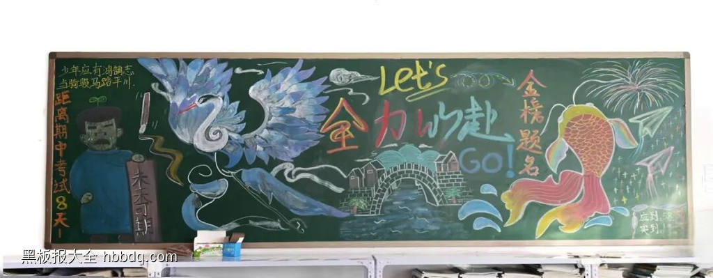 剑指期中乘风胜浪黑板报-第6张