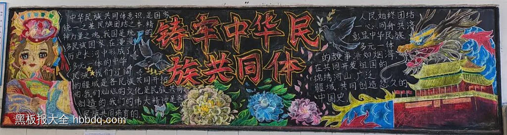 超漂亮的盛世华诞迎国庆黑板报8张-第6张