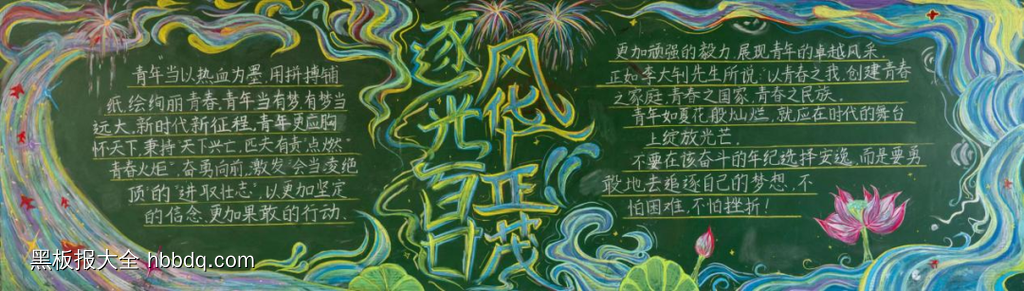 不负韶华，无悔青春主题黑板报-第3张