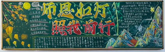 师恩如灯，照我前行主题黑板报