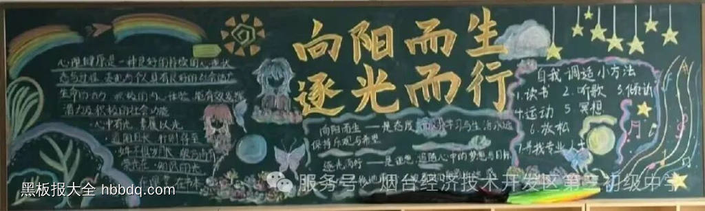 向阳而生，逆光而行主题黑板报-第1张