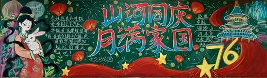 庆祝中华人民共和国成立76周年的黑板报8张