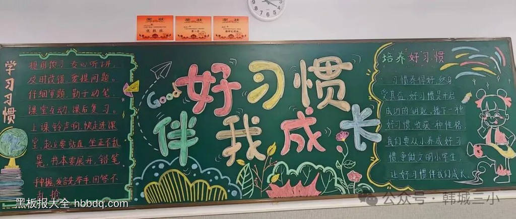 好习惯伴成长主题黑板报简单又好看2张-第1张