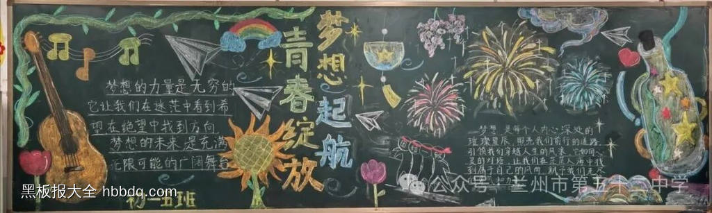 家国情怀，青春担当主题黑板报-第4张