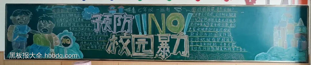 反校园欺凌，建平安校园主题黑板报-第6张