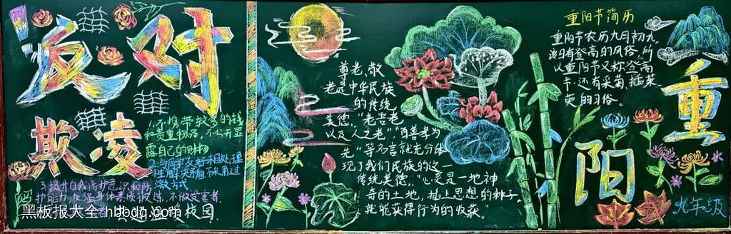 重阳节主题黑板报精美8张-第8张