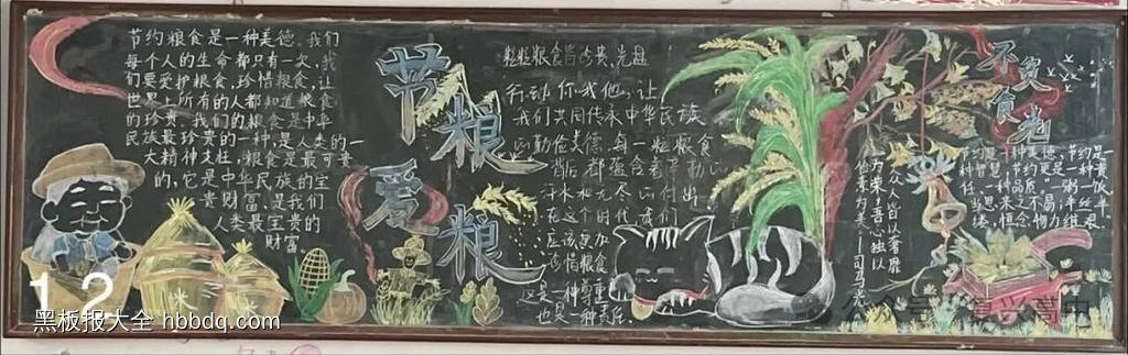 节粮爱粮，不负时光主题黑板报-第2张