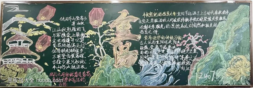 九月初九重阳节敬老黑板报-第4张