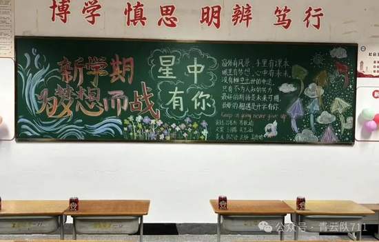 新学期为梦想而战主题黑板报简单又好看1张