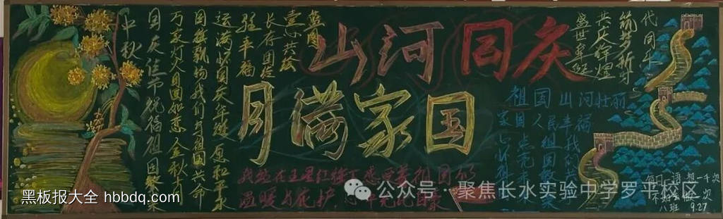 中秋佳节，庆国庆主题黑板报精美7张-第4张