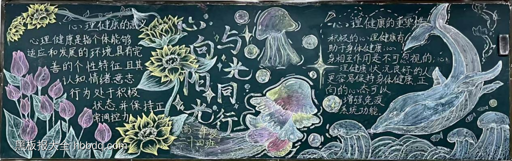 心向阳光，与光同行主题黑板报简单又漂亮9张-第9张