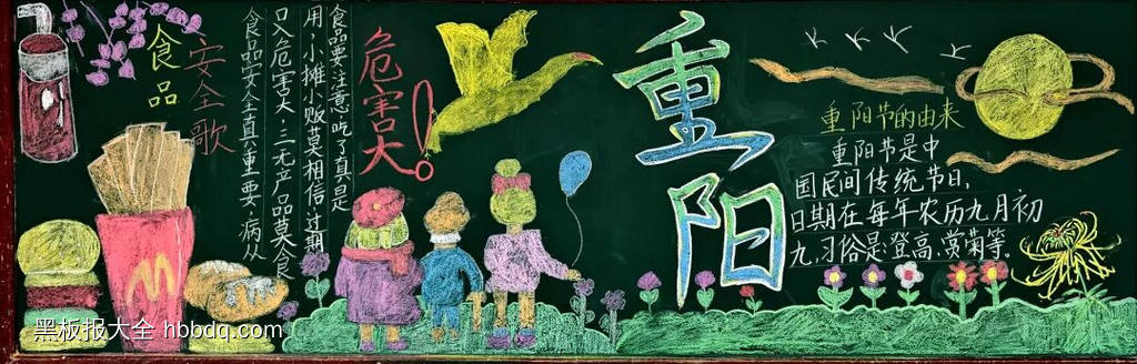 重阳节主题黑板报精美8张-第7张