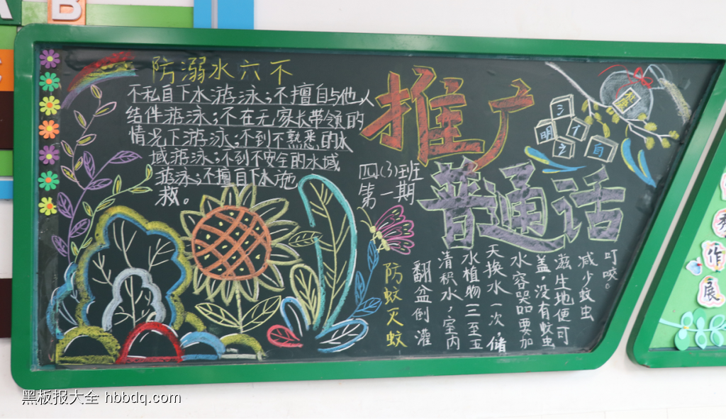 推广普通话主题黑板报粉笔画1张-第1张