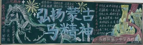 弘扬蒙古马精神主题黑板报简单又漂亮2张